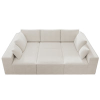 Koli 98" Modular Chaise Lounge, Lounge Couch for Livingroom Bedroom, Corduroy Fabric, No Assembly Required by Mercer41