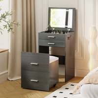 3 In 1 Vanity Desk With Flip Top Mirror And Lights by Wrought Studio
