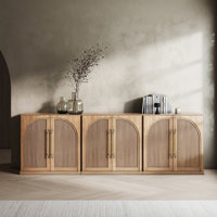 Set of 3 Modular Sideboard with Double-Arc Wood Doors by Latitude Run