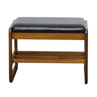 Faux Leather Upholstered Solid Wood Flip Top Entryway Storage Bench by Ebern Designs