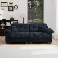 90.5" 3 Seater Sofa Chenille Upholstered Couch With Pillows Suitable For Living Room, Bedroom, Office by Ebern Designs