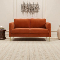 60.63" Wide Modern Corduroy Loveseat – Mid-Century Compact Sofa? by George Oliver