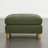 Solena 34.6" W Upholstered Ottoman With Solid Wood Base