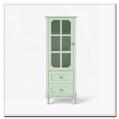 Arched Cabinet with Glass Doors and Double Drawer by Latitude Run