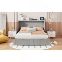 Murphy Bed With Drawer And A Set Of Sockets & USB Ports, Pulley Structure Design