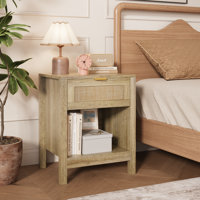 Nightstand, Nightstand With Drawer And Storage Shelf