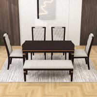 Luxury 6-Person Dining Table Set with Comfortable Upholstered Seating by Alcott Hill