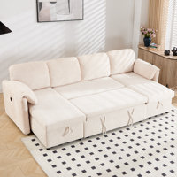 Upholstered Sleeper Sofa U Shape With Storage Sofa Bed With USB