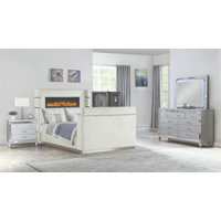 Lavish Modern Style  Bedroom Set Made With Fireplace In Headboard & TV Stand In Footboard With Wood by Orren Ellis