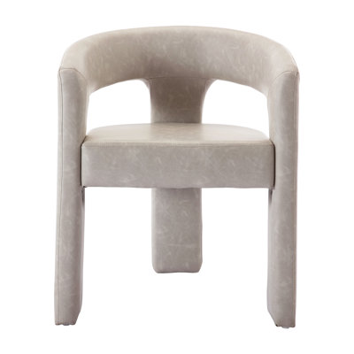 Jamali Upholstered Faux Leather Dining Arm Chairs Solid Back Barrel Dining Chairs Set of 1/2/3/4 by Ivy Bronx