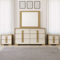 4-Piece Modern and Ivory Storage Set with Dresser, Mirror, and 2 Nightstands by Ophelia & Co.