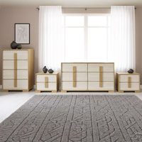 4-Piece Modern and Ivory Storage Set with Dresser, Chest, and 2 Nightstands by Ebern Designs
