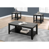 Table Set, 3Pcs Set, Coffee, End, Side, Accent, Living Room, Laminate, Transitional by Latitude Run