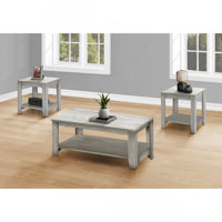 Table Set, 3Pcs Set, Coffee, End, Side, Accent, Living Room, Laminate, Transitional by Latitude Run
