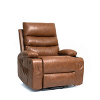 Electric Power Lift Recliner Chair With 8-Point Vibration Massage, Lumbar Heat, Remote Control, And Side Pockets For Elderly Comfort by Red Barrel Studio