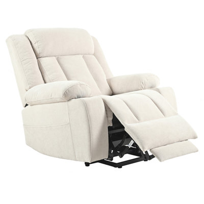 Power Lift Recliner Chair For Elderly, Extended Footrest, Classic Single Sofa With Cup Holders And Side Pockets