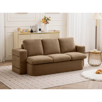 80" Convertible Folding Sofa Bed with Teddy Fabric, No Assembly Needed by Latitude Run