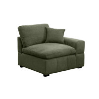 Upholstered Chenille Right-armrest (front-facing) Chair Module, by Ebern Designs