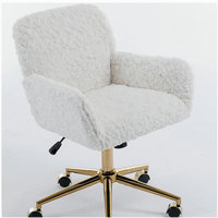 Office Chair,Artificial rabbit hair Home Office Chair with Metal Base,Adjustable Desk Chair Rotating Office Chair,Makeup Chair by Latitude Run