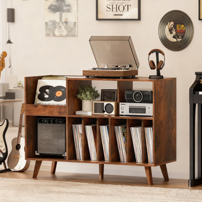 48-Inch Turntable Stand With Storage For Vinyl Records And Media Equipment by George Oliver