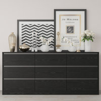 Extra Large Wooden 9 Drawer Dresser, 70.9" W Long Bedroom Dresser With 9 Drawers by Latitude Run