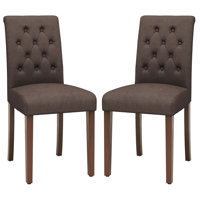 Dining Chairs Set Of 2, Button-tufted Upholstered Fabric Chairs With , Modern Armless Side Chairs For Dining Room & Kitchen by George Oliver
