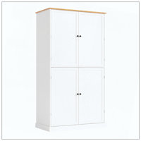 Farmhouse Kitchen Pantry, Freestanding Tall Cupboard Storage Cabinet With 2 Drawers, 2 Adjustable Shelves, 8 Door Shelves For Kitchen, Dining Room by One Allium Way