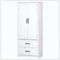Farmhouse Kitchen Pantry Cabinet With 2 Large Drawers, Embossed Texture Freestanding Cupboard Cabinet With 8 Door Shelves And 3 Cabinet Shelves For Ki by Ophelia & Co.