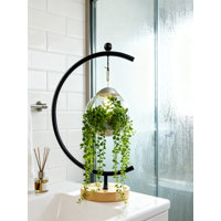 Hanging Plant Stand For Glass Terrariums, Air Plant Holder With Pothook For Indoor Outdoor Garden Decor And Flower Pot Display by Arlmont & Co.