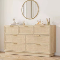 7 Drawer Dresser, 55in Wide 7 Chest of Drawers with Metal Handles and Wooden Sturdy Base for Bedroom Living Room Nursery by Dakota Fields