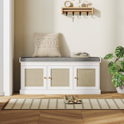 Shoe Storage Bench With , Shoe Bench With Cushion, Adjustable Shelves, Entryway Bench, by Dakota Fields