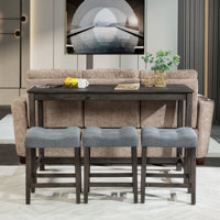 4 Piece Bar Table Set With Power Outlet And 3 Padded Stools by Latitude Run