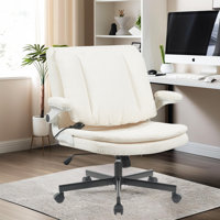 Modern Cross Legged Office Chair With Adjustable Armrest And Swivel Wheels by Latitude Run