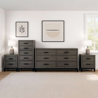4-Piece Bedroom Storage Set with Dresser, Chest, and 2 Nightstands, Modern Wood Finish by Latitude Run