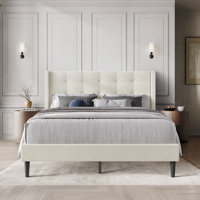 Glam Wingback Platform Bed by Mercer41