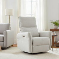 Classic Power Upholstered Recliner Chair with Glider Rocking Swivel Base and USB Ports
