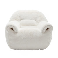 Bean Bag Chair, Comfy Bean Bag Sofa With Back Support, Faux Fur Bean Bag Chair For Adults And Kids, Stuffed Floor Sofa For Living Room, Bedroom, Apart by Latitude Run