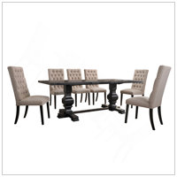 Morland Vintage Black Finish 7 Pcs Dining Room Set by One Allium Way