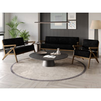 Merrin 3-Piece Contemporary Velvet Sofa Set by Mercer41