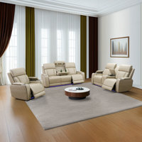 Luxury Furniture Sets Power Recliner Sofa With Ledlights,living Room Furniture/small Space/office/theaterseating, Reclining Sofa Chair With Usb Port/s by Ivy Bronx