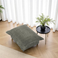 Plush Upholstered Chenille Ottoman Bench – Cloud Cushion Footrest with Oversized Soft Top by Ebern Designs