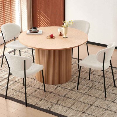 5-Piece Dining Set, Space-Saving Farmhouse Table & Chair Set for 4 by Mercer41