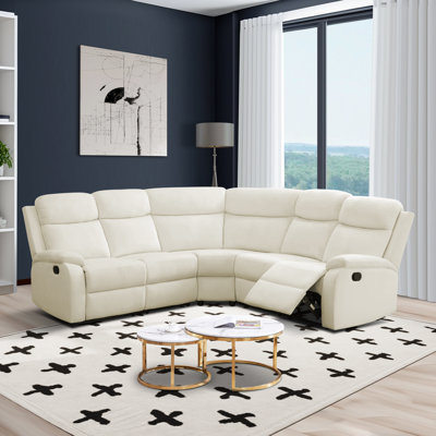 Manual Reclining Sectional Sofa Set, Living Room Furniture Sets,l Shaped Reclining Sectional Corner Couch, Comfy 6-seat Corduroy Fabric Recliner Couch by Darby Home Co