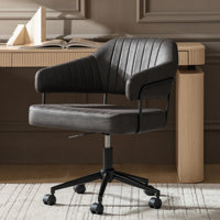 Honor Modern Industrial Simple Assembly Swivel Office Chair With Faux Leather And Tilt by Latitude Run