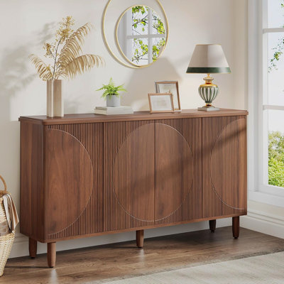 59.74" Modern Rustic Brown Buffet Sideboard Cabinet With Storage by Ebern Designs