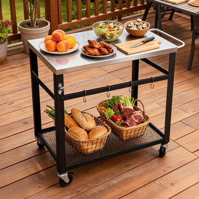 Stainless Steel Outdoor Prep Cart by 17 Stories