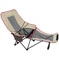 Portable Folding Moon Lounge Chair With Head Pillow & Leg Rest, 1pc Chaise Lounge Outdoor For Camping, Balcony, Beach, Can Sit Or Lie Down. by Latitude Run