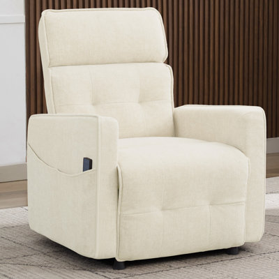 Recliner Chair, Electric Recliner Chairs For Adults, Comfy Recliners For Living Room, Reclining Chair With One-touch Adjustment & Side Pockets