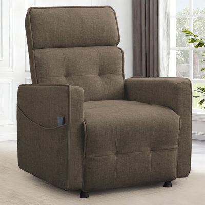 Recliner Chair, Electric Recliner Chairs For Adults, Comfy Recliners For Living Room, Reclining Chair With One-touch Adjustment & Side Pockets