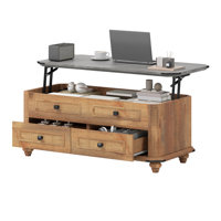 Lift Top 39.4" W Farmhouse Rectangular Coffee Table with 2 Drawers & Lifting Storage Compartment by Gracie Oaks
